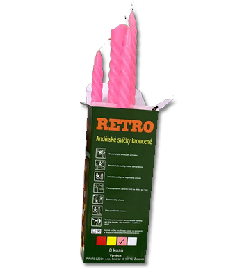 RETRO - Andělské svíčky kroucené růžové